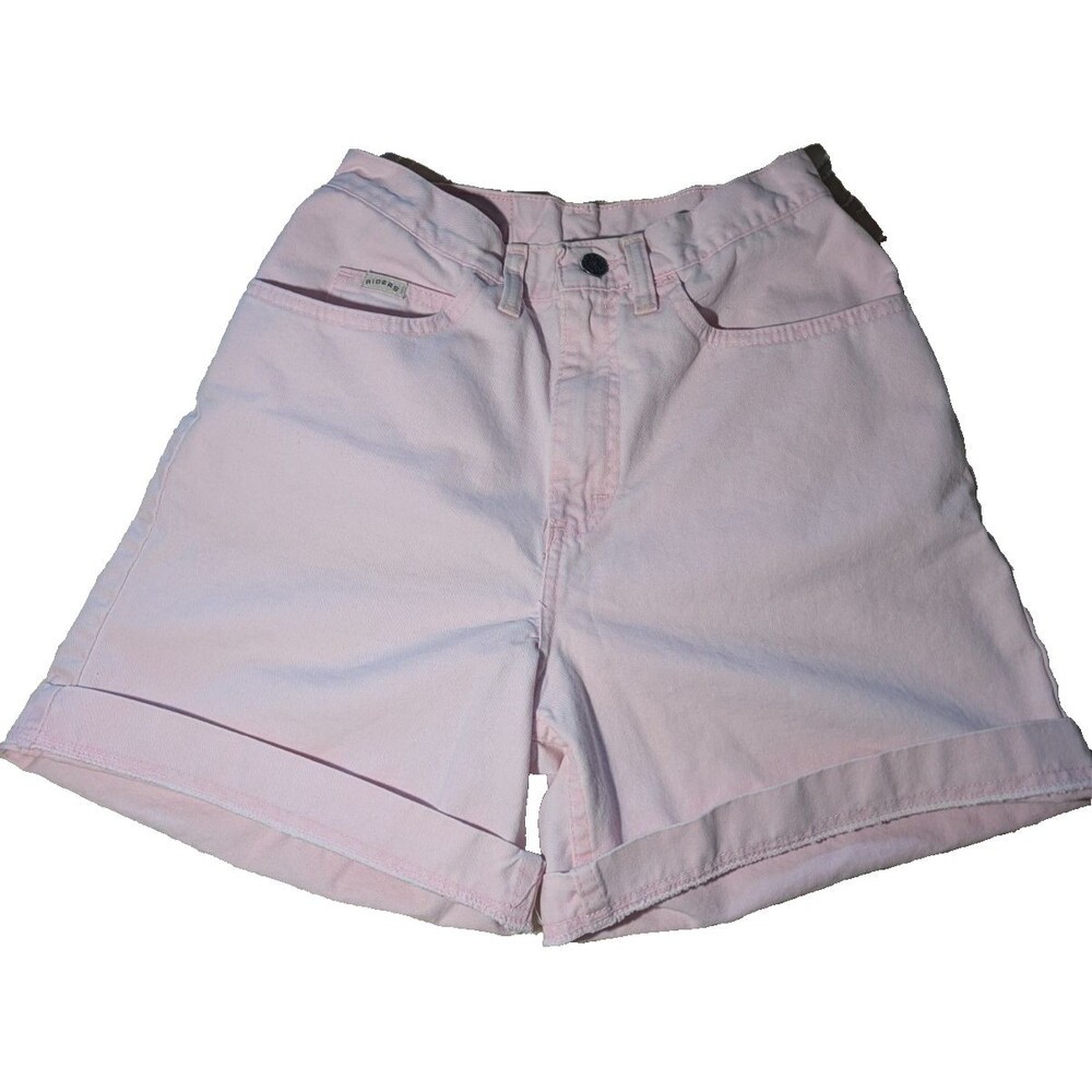 Women's Junior's Riders Vintage Retro Pink Rolled Cuff Denim Jean Shorts 8M USA